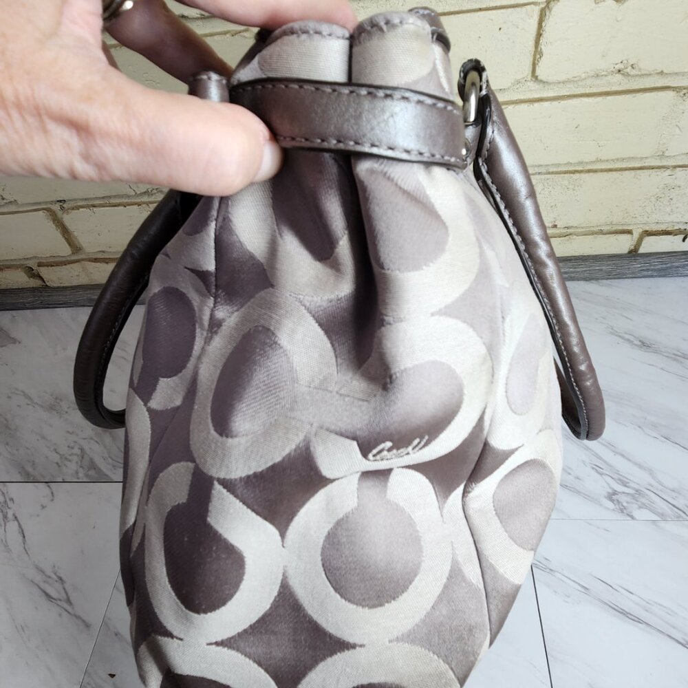 Coach Madison Bronze Signature C's Handbag Purse - Picture 6 of 16